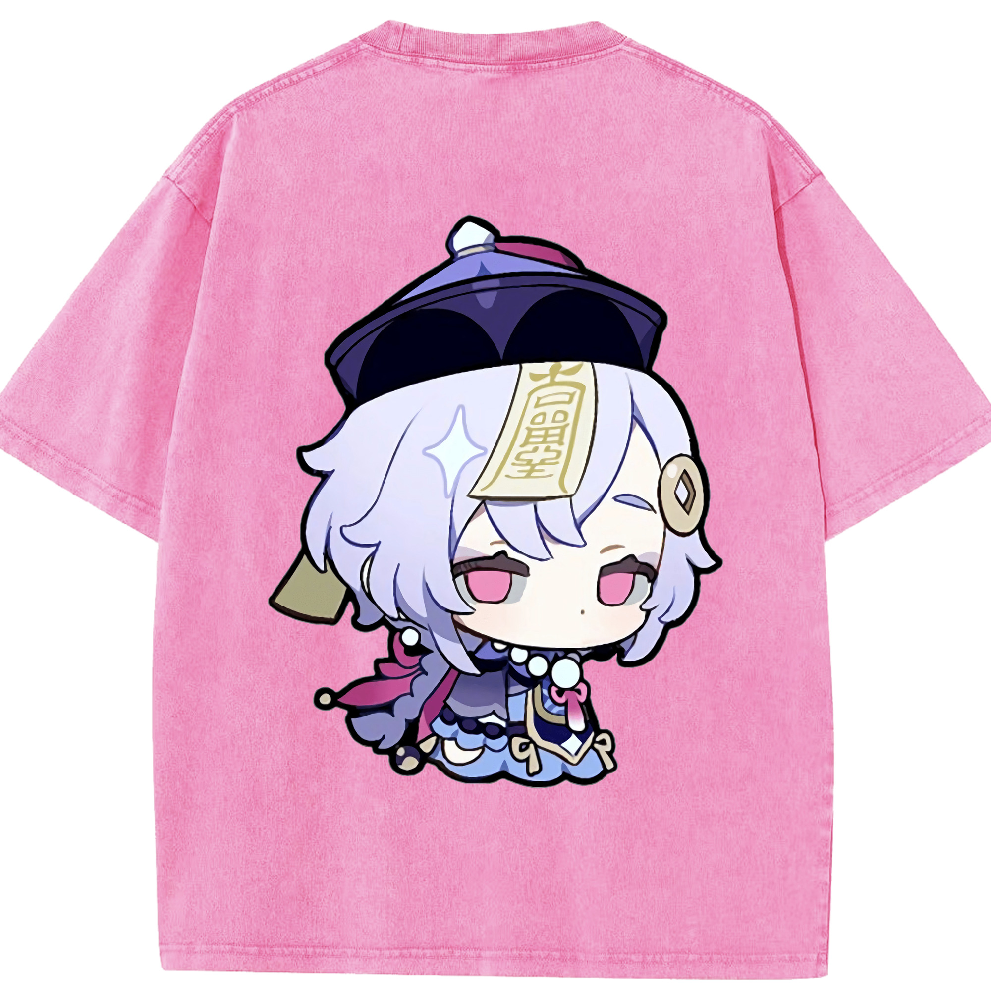 げんし神 七七 なな  genshin Nana 綿100% ヴィンテージ風 半袖Tシャツ（背面プリント）